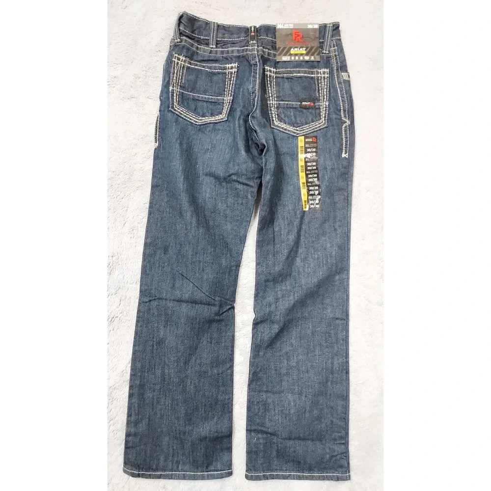 NEW Ariat FR Jeans Mens 30x30 M4 Relaxed Boot Cut Flame Resistant Denim Blue